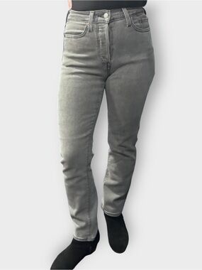 Levi’s Wedgie Straight Jeans 27 Gray Charcoal Cosmic Comet High Rise Button Fly